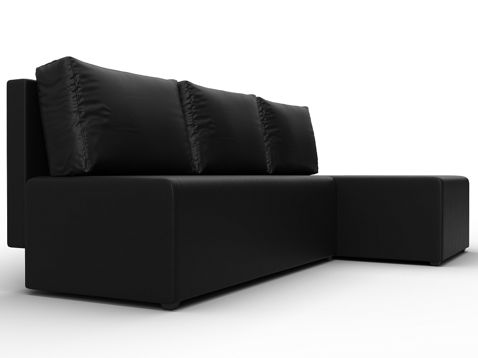 Диван угловой Поло правый угол (черный)