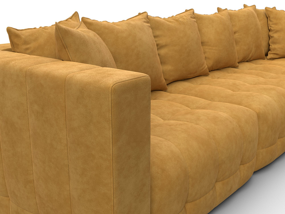 Диван угловой Лига-052 НПБ Лонг угол универсальный (brut 10 желтый)