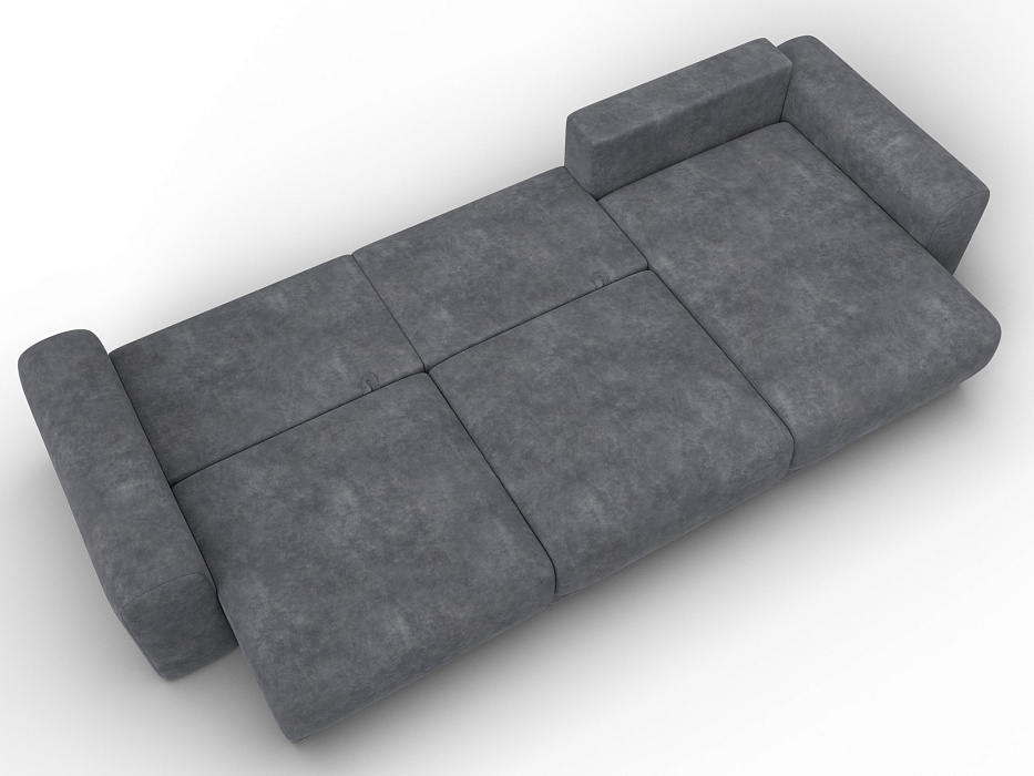 Диван угловой Лига-056 НПБ Лонг угол универсальный (brut 16 темно-серый)