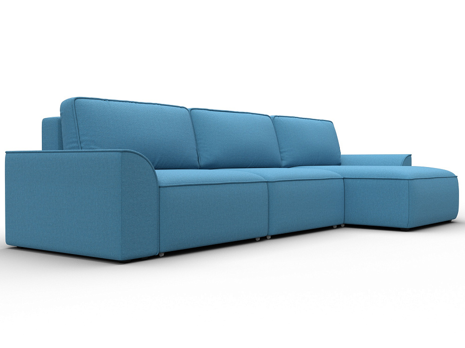 Диван угловой Лига-048 НПБ лонг (амур 10 голубой)