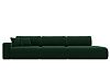 Диван прямой Лига-036 НПБ Модерн Лонг подлокотник слева (зеленый цвет)