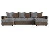 П-образный диван Венеция (серый\коричневый цвет)