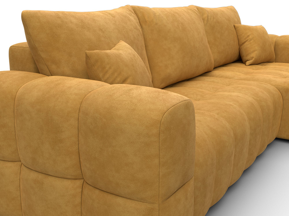 Диван угловой Лига-110 НПБ угол универсальный (brut 10 желтый)