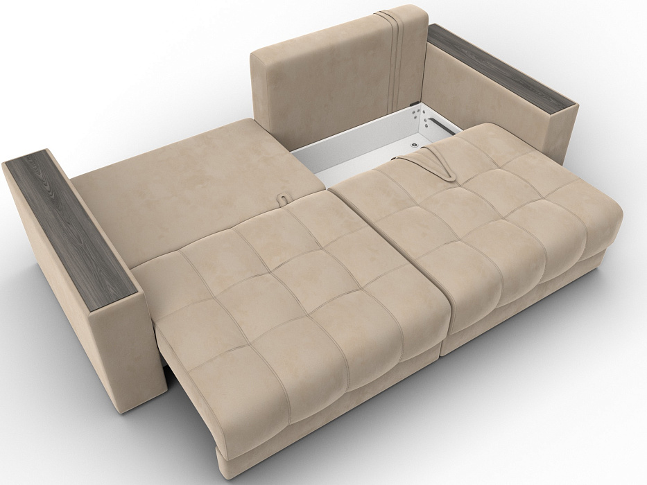 Диван прямой с декором Лига-049 НПБ (seven 729 бежевый)