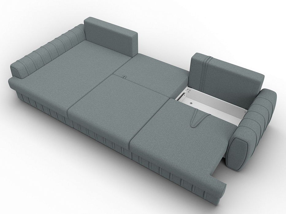 Диван угловой Лига-057 НПБ Лонг угол левый (амур 07 серый)