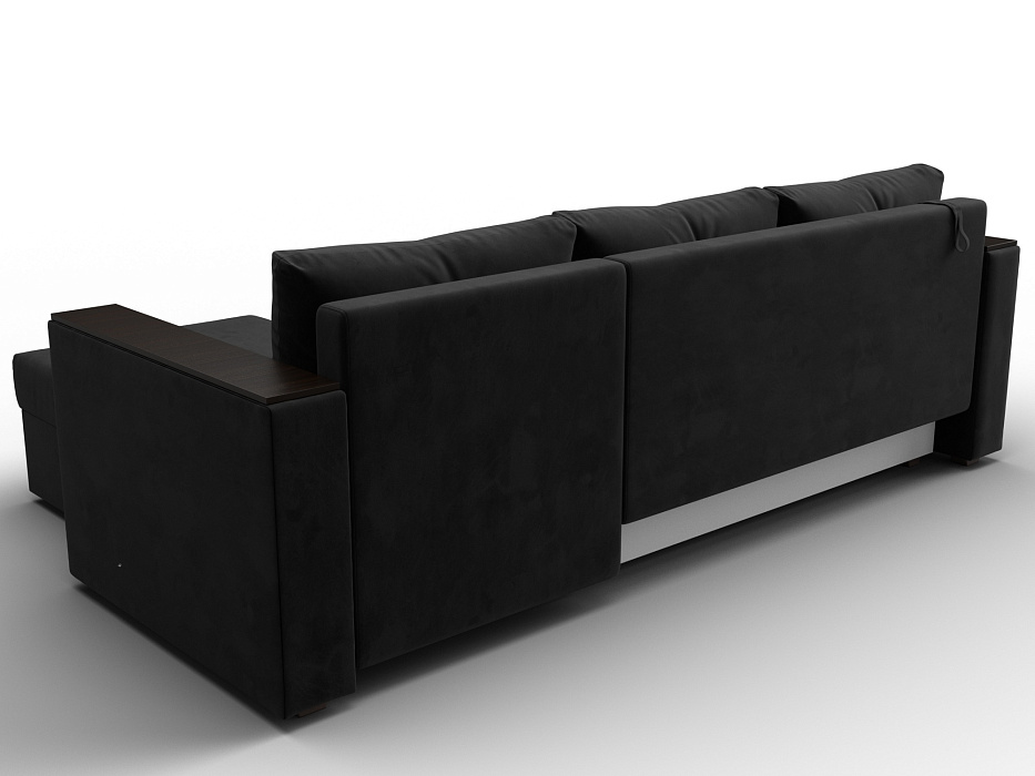 Диван угловой Атланта без стола универсальный угол (seven 35 черный)