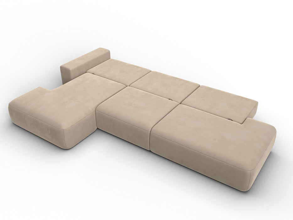 Диван угловой Лига-036 НПБ Модерн Лонг левый угол (seven 729 бежевый)