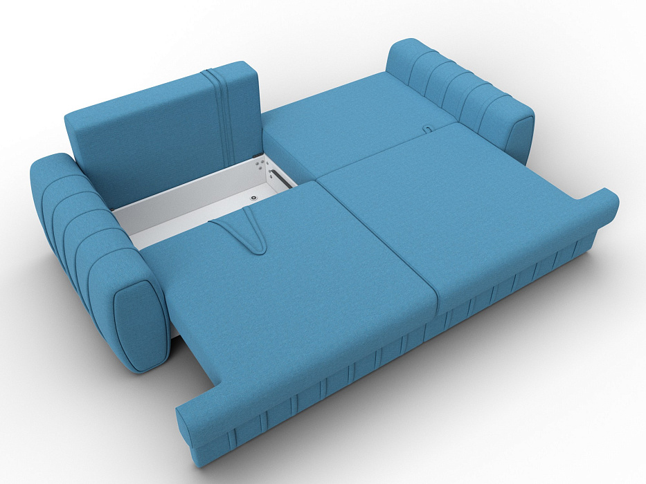 Диван прямой Лига-057 НПБ (амур 10 голубой)