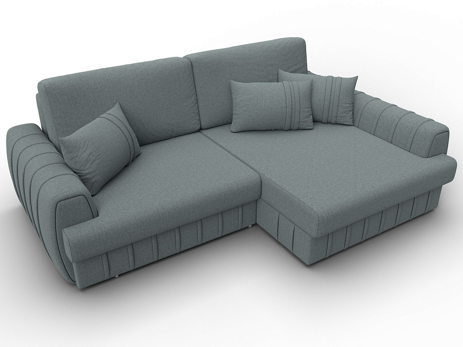 Диван угловой Лига-057 НПБ угол правый (амур 07 серый)