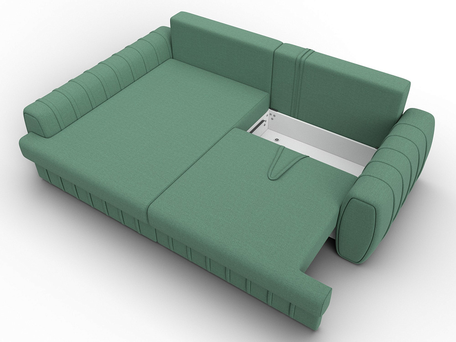 Диван угловой Лига-057 НПБ угол левый (амур 11 зеленый)