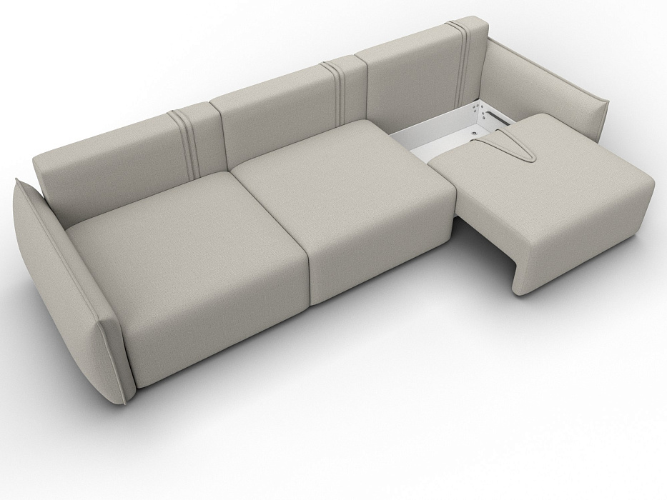 Диван прямой Лига-051 НПБ Лонг (амур 02 бежевый)