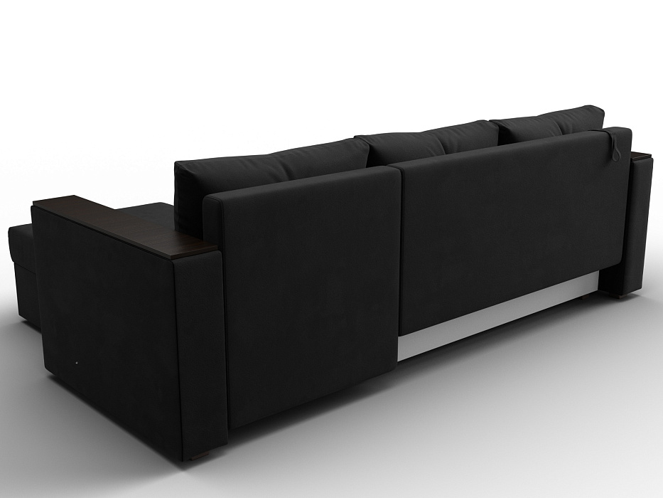 Диван угловой Атланта без стола универсальный угол (черный)