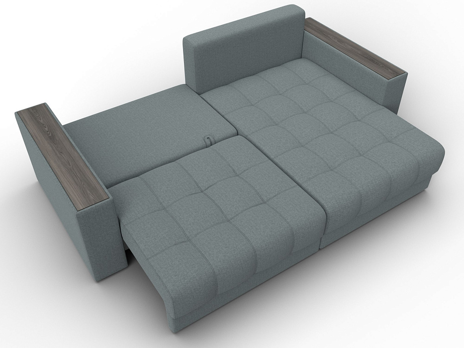 Диван угловой с декором Лига-049 НПБ (амур 07 серый)