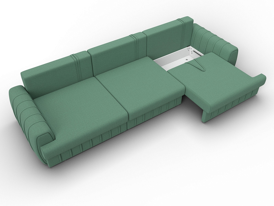 Диван прямой Лига-057 НПБ Лонг (амур 11 зеленый)