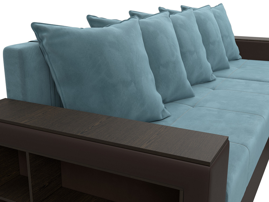 Диван угловой Дубай Лайт угол универсальный (бирюзовый;коричневый)