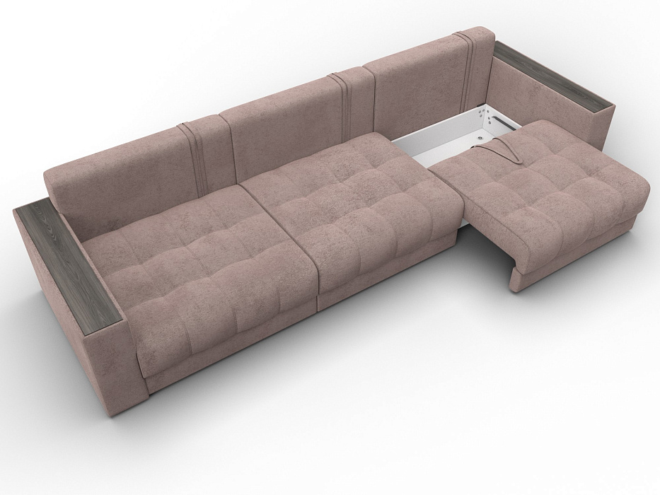 Диван прямой с декором Лига-049 НПБ Лонг (tower 05 бежевый)