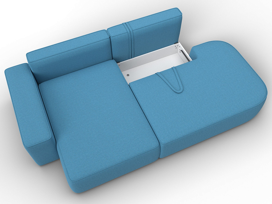 Диван угловой Лига-065 угол левый (амур 10 голубой)