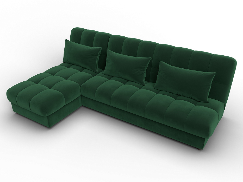 Диван угловой Лига-116 НПБ угол левый (seven 626 зеленый)