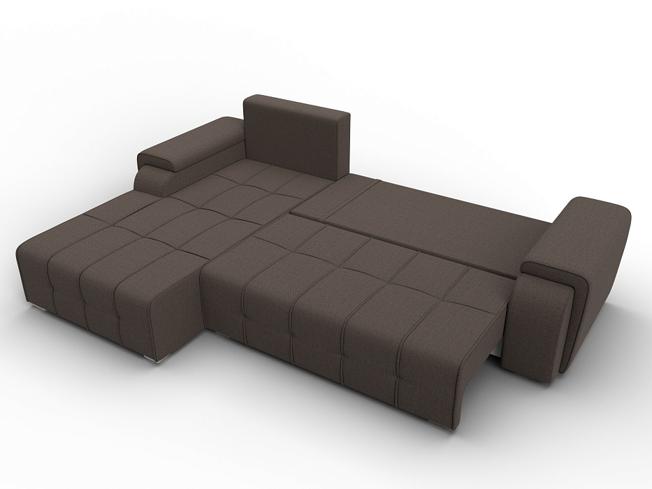 Диван угловой Лига-121 левый угол (амур 05 коричневый)