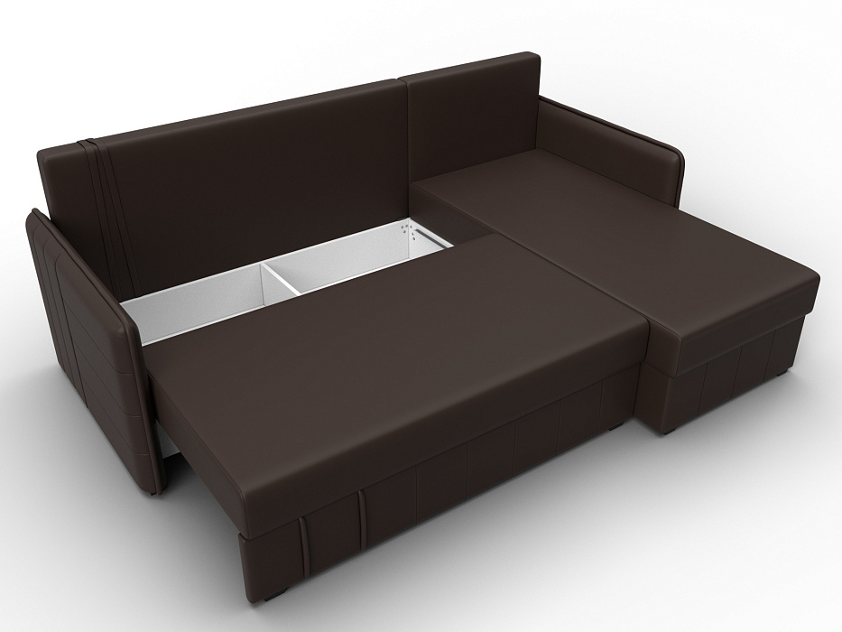 Диван угловой Слим угол универсальный (коричневый)