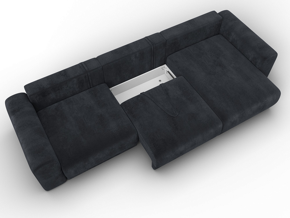 Диван угловой Лига-056 НПБ Лонг угол универсальный (tower 11 темно-серый)