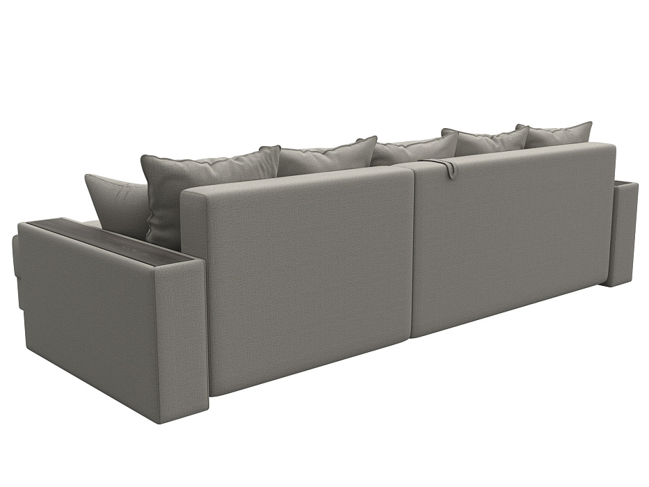 Диван угловой с декором и полкой Лига-050 НПБ (амур 02 бежевый)