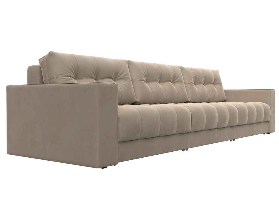 Диван прямой с декором Лига-049 НПБ Лонг (seven 729 бежевый)