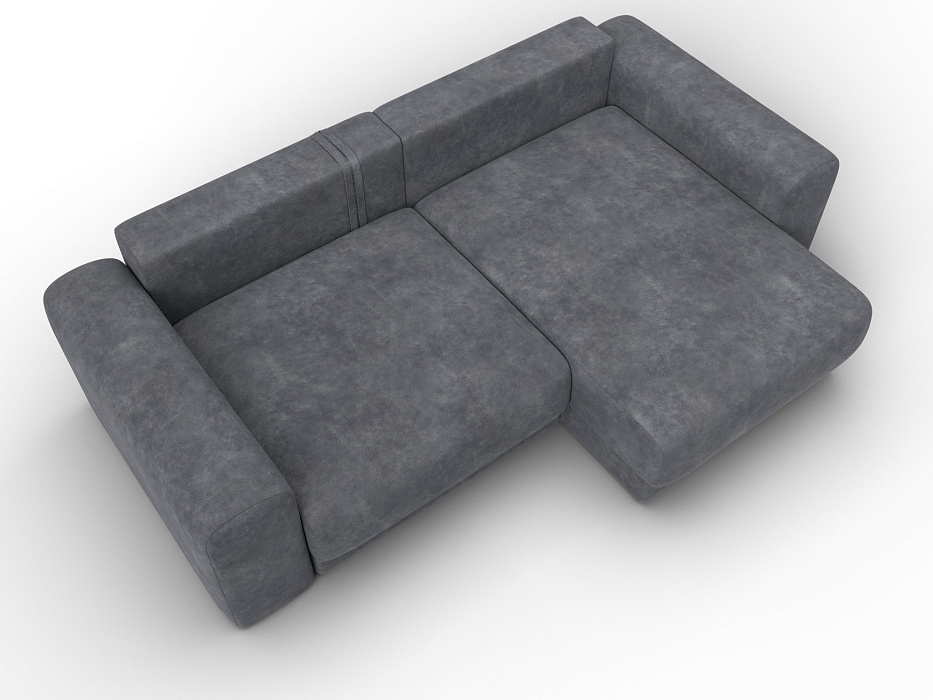 Диван угловой Лига-056 НПБ угол универсальный (brut 16 темно-серый)