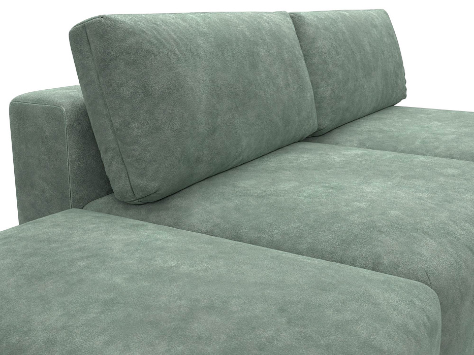 Диван прямой модульный с пуфом Лига-060 НПБ (brut 08 зеленый)