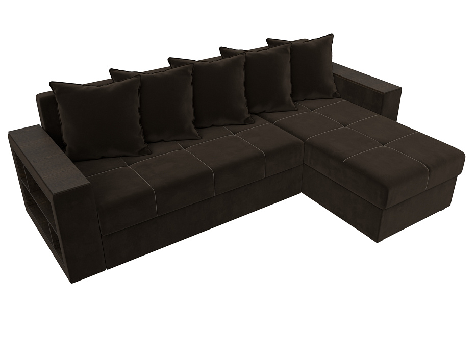 Диван угловой Дубай Лайт угол универсальный (коричневый)