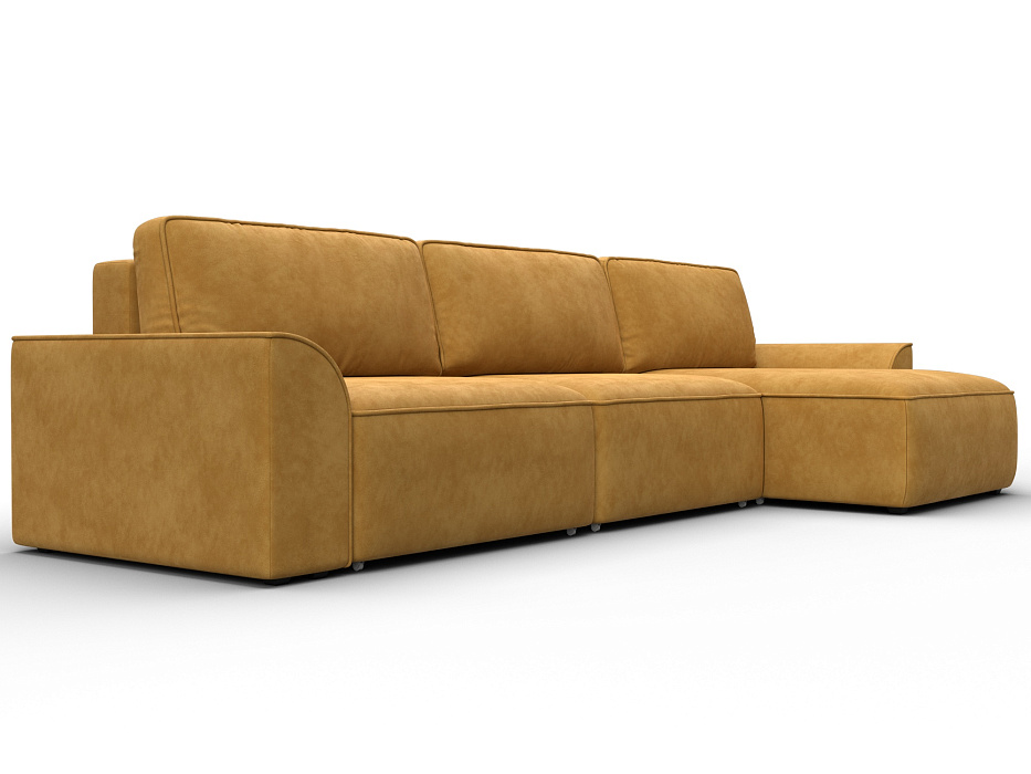 Диван угловой Лига-048 НПБ лонг (brut 10 желтый)