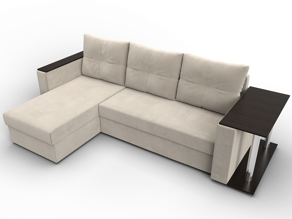 Диван угловой Атланта со столом левый угол (бежевый)