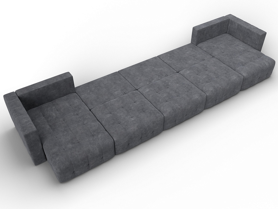 Диван П-образный Лига-052 НПБ МегаЛонг (brut 16 темно-серый)
