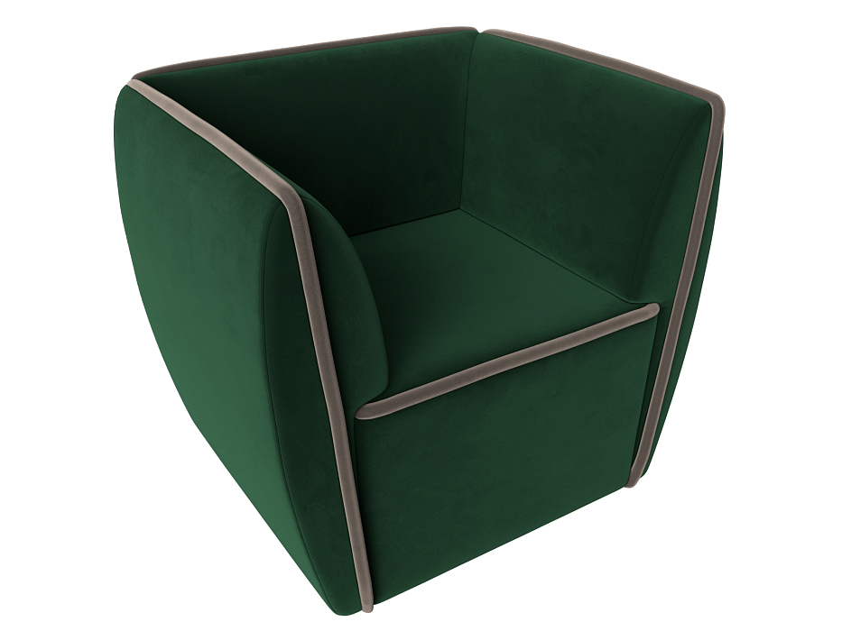 Кресло Бергамо (зеленый\коричневый)