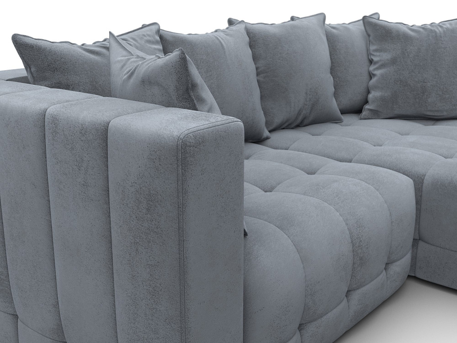 Диван угловой Лига-052 НПБ угол универсальный (tower 10 серый)