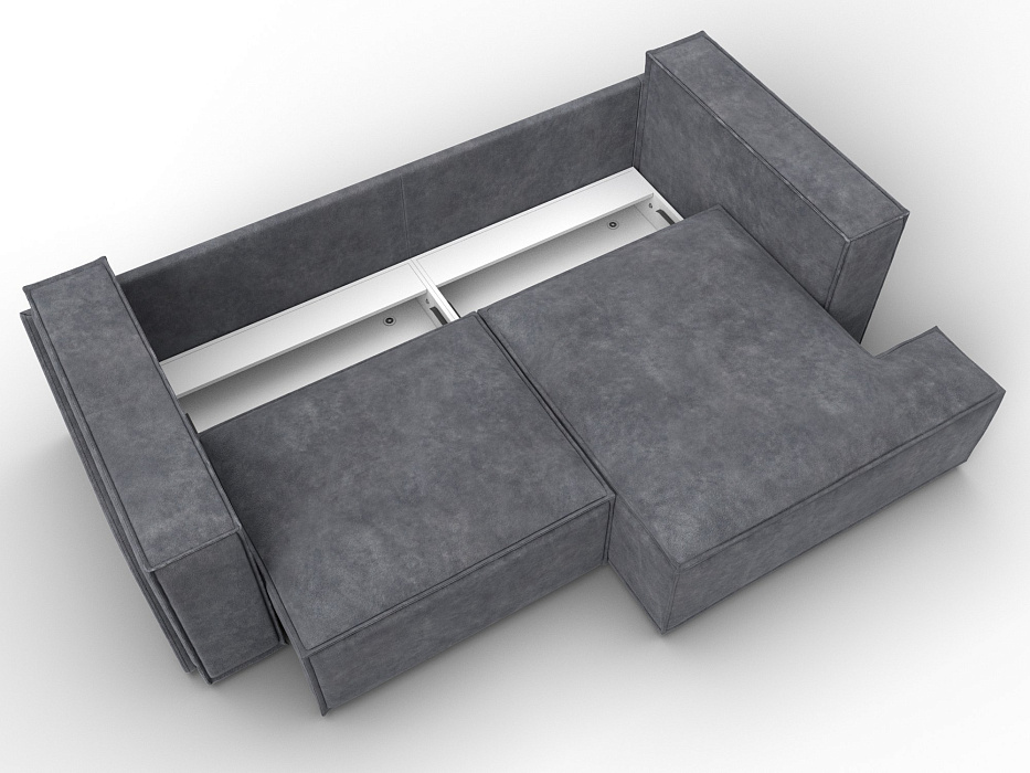 Диван угловой Лига-061 угол правый (brut 16 темно-серый)