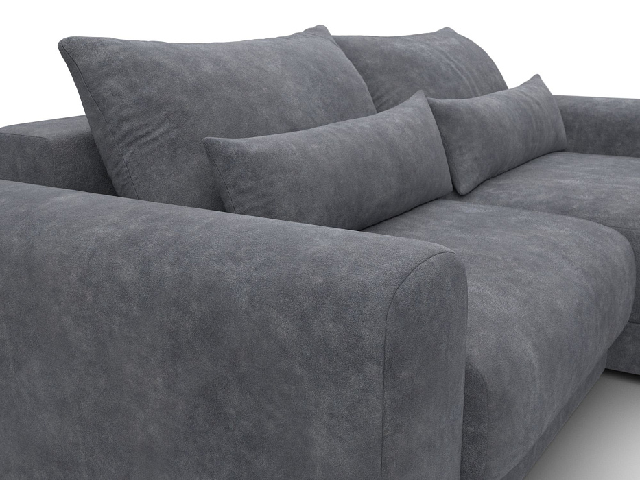 Диван угловой Лига-056 НПБ угол универсальный (brut 16 темно-серый)