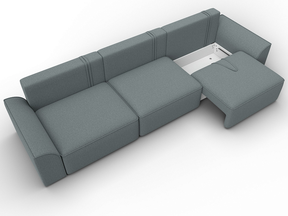 Диван прямой Лига-048 НПБ Лонг (амур 07 серый)