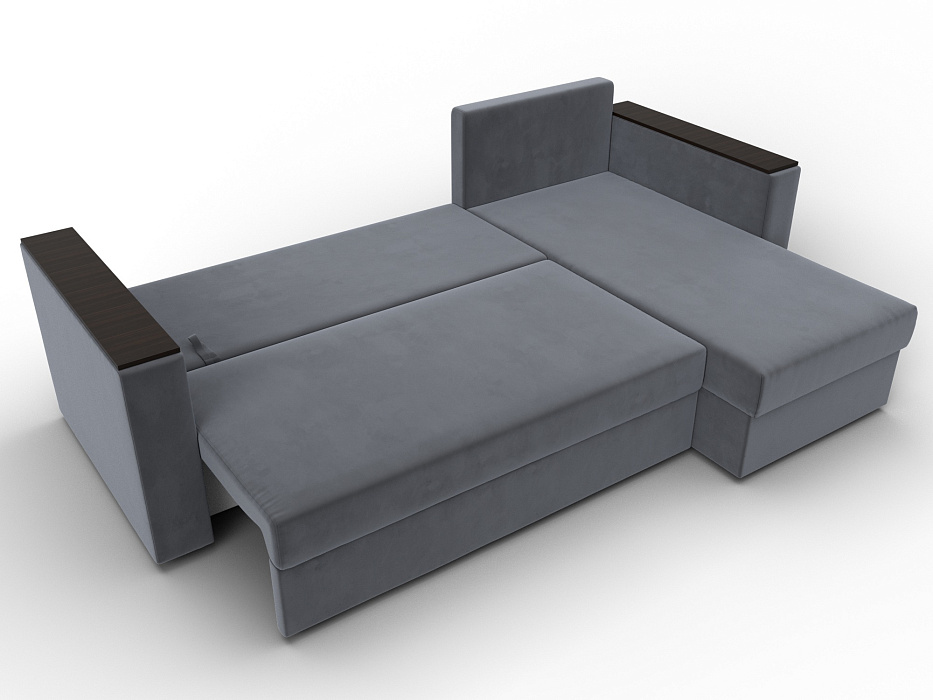 Диван угловой Атланта без стола универсальный угол (seven 17 серый)