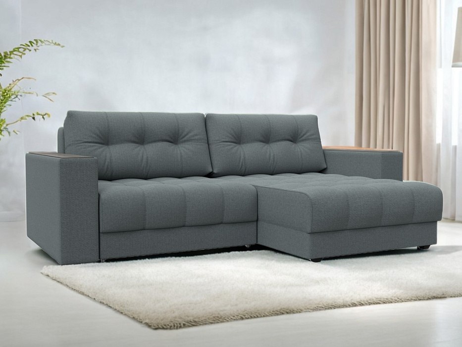 Диван угловой с декором Лига-049 НПБ (амур 07 серый) Диван угловой с декором Лига-049 НПБ (амур 07 серый)