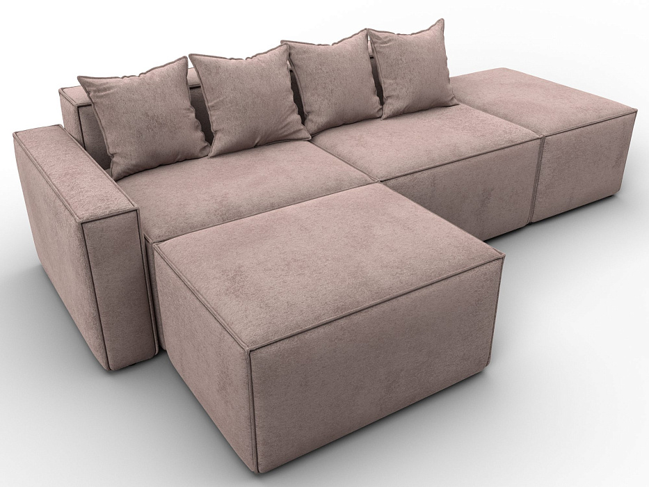 Диван угловой модульный Лига-063 угол левый (tower 05 бежевый)