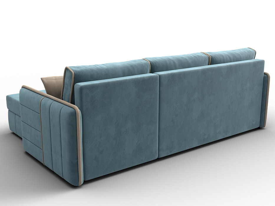 Диван угловой Лига-078 угол универсальный (seven 113 бирюзовый;seven 729 бежевый)