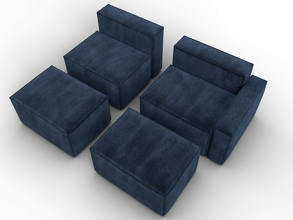 Диван угловой модульный Лига-063 угол правый (tower 13 синий)