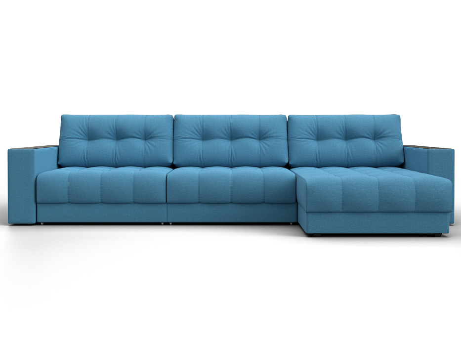 Диван угловой с декором Лига-049 НПБ Лонг (амур 10 голубой)