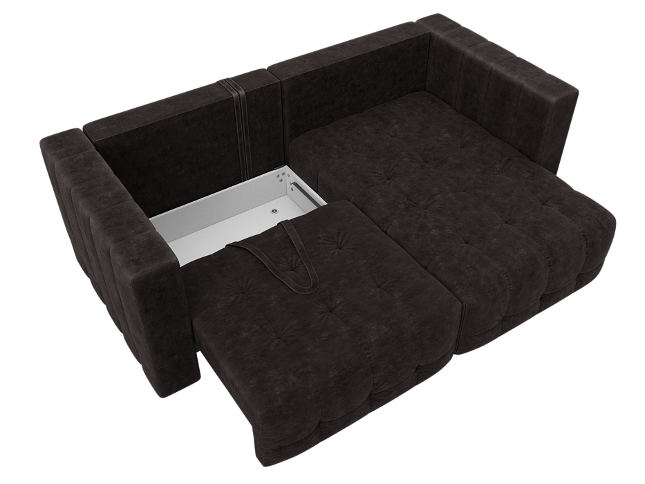 Диван угловой Лига-052 НПБ угол универсальный (brut 17 коричневый)