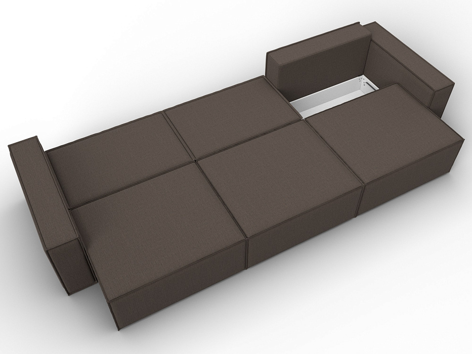 Диван прямой Куба лонг (амур 05 коричневый)