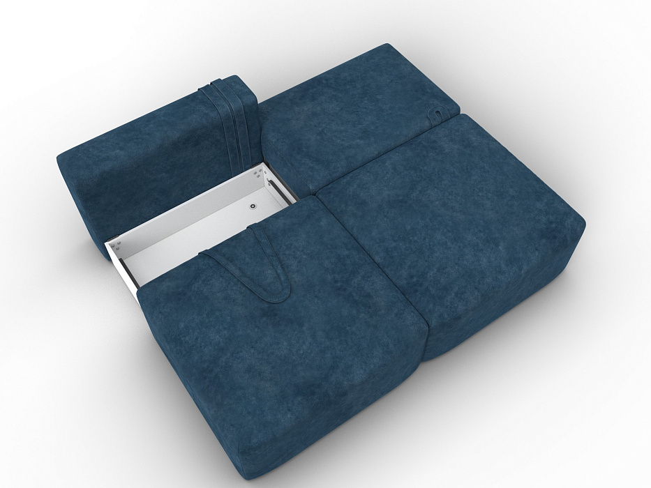 Диван прямой модульный Лига-060 НПБ (brut 11 синий)