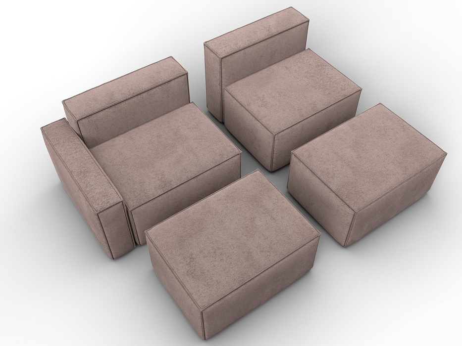 Диван угловой модульный Лига-063 угол левый (tower 05 бежевый)