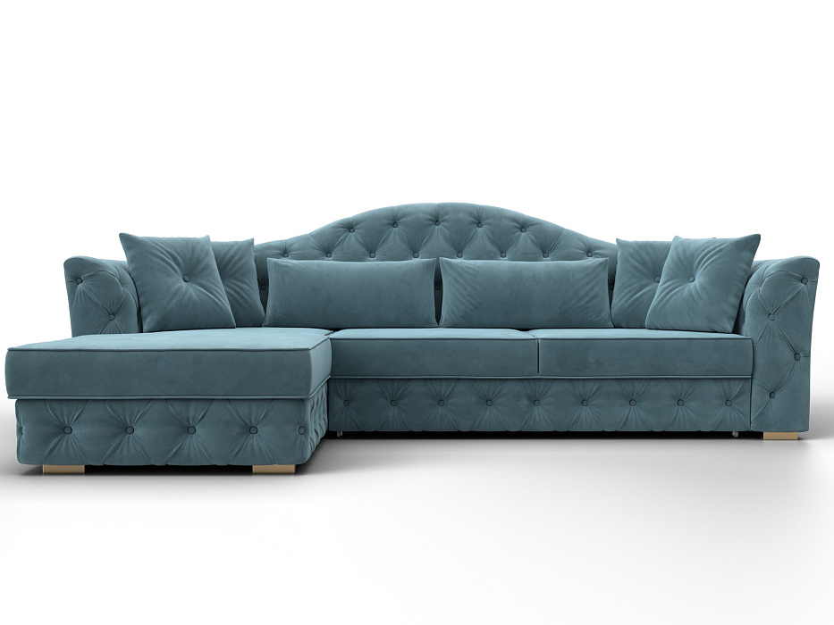 Диван угловой Артис левый угол (seven 113 бирюзовый)