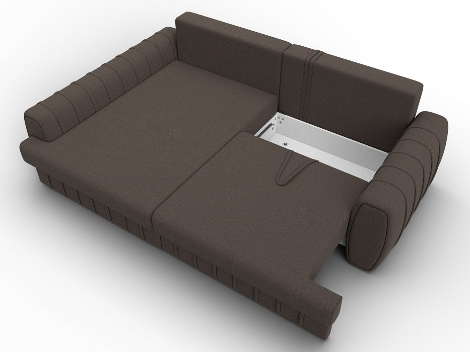 Диван угловой Лига-057 НПБ угол левый (амур 05 коричневый)